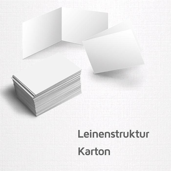 Druck: Visitenkarten 246g/m² Leinenstruktur-Karton, auch als 4seitige Klappkarte möglich