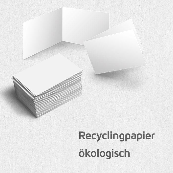 Druck: Visitenkarten 300g/m² Recyclingpapier, beschreibbar, bestempelbar, auch als Klappkarte