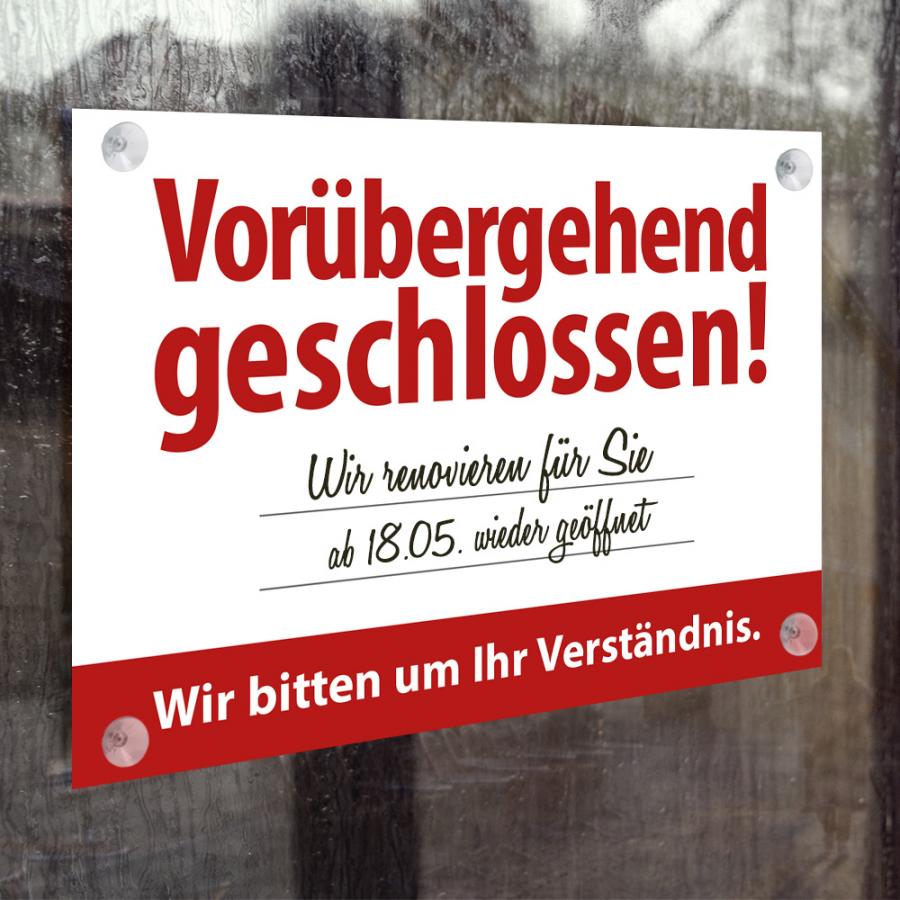 Schild: Wegen Renovierung geschlossen