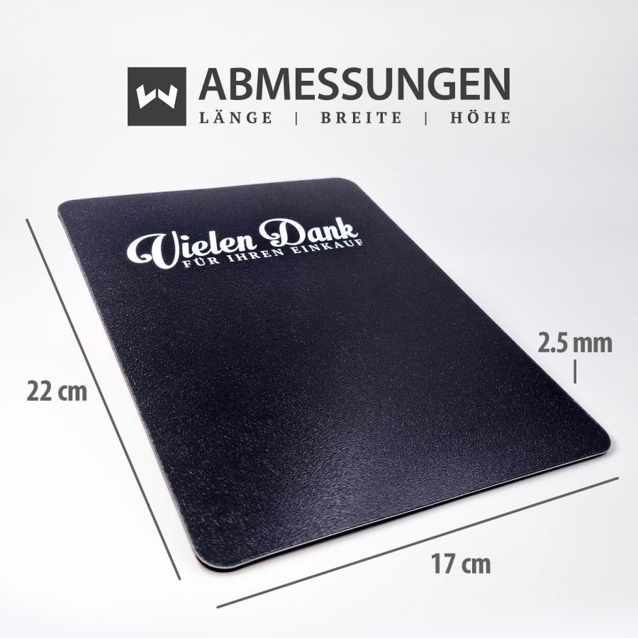 Zahlmatte, Thekenauflage Maße