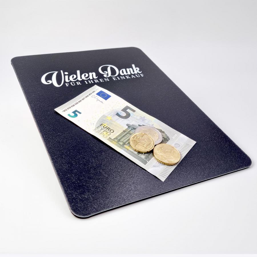 Zahlmatte, Thekenauflage mit Euroschein