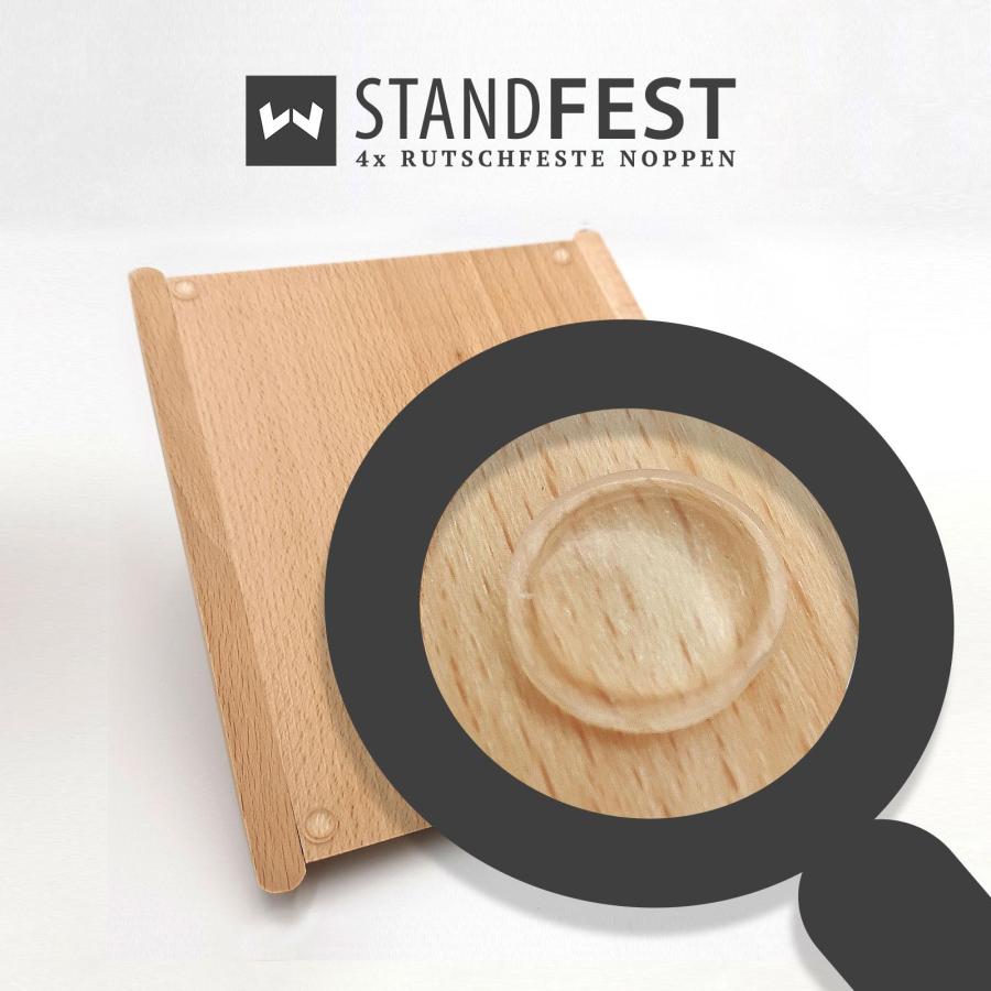 Rutschfester Zahlteller aus Holz mit Gumminoppen – stabile Ausführung