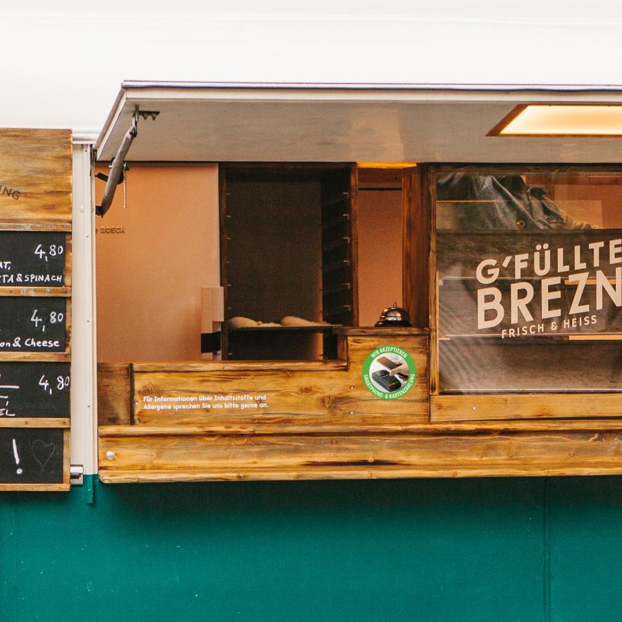 Aufkleber: Wir akzeptieren Handy- & Kartenzahlung, kontaktloses Bezahlen