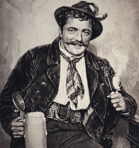 Krug mit Bierdeckel aus dem 19. Jahrhundert