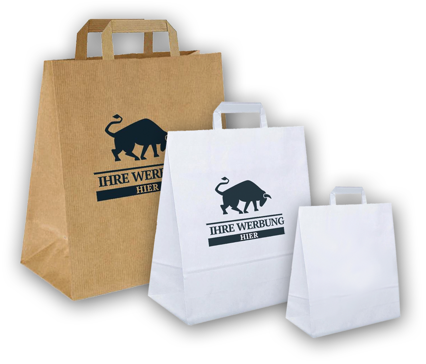 Große Einkaufstüte aus weißem Papier mit gedrehtem Henkel, 35 Liter Volumen, Maße 45 x 16 x 48 cm